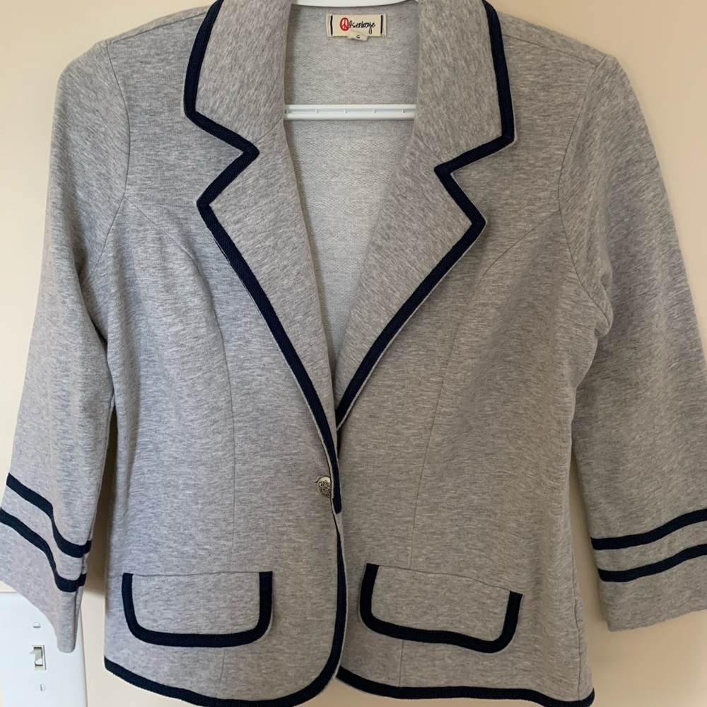 Grey Lightweight Blazer Style Jacket